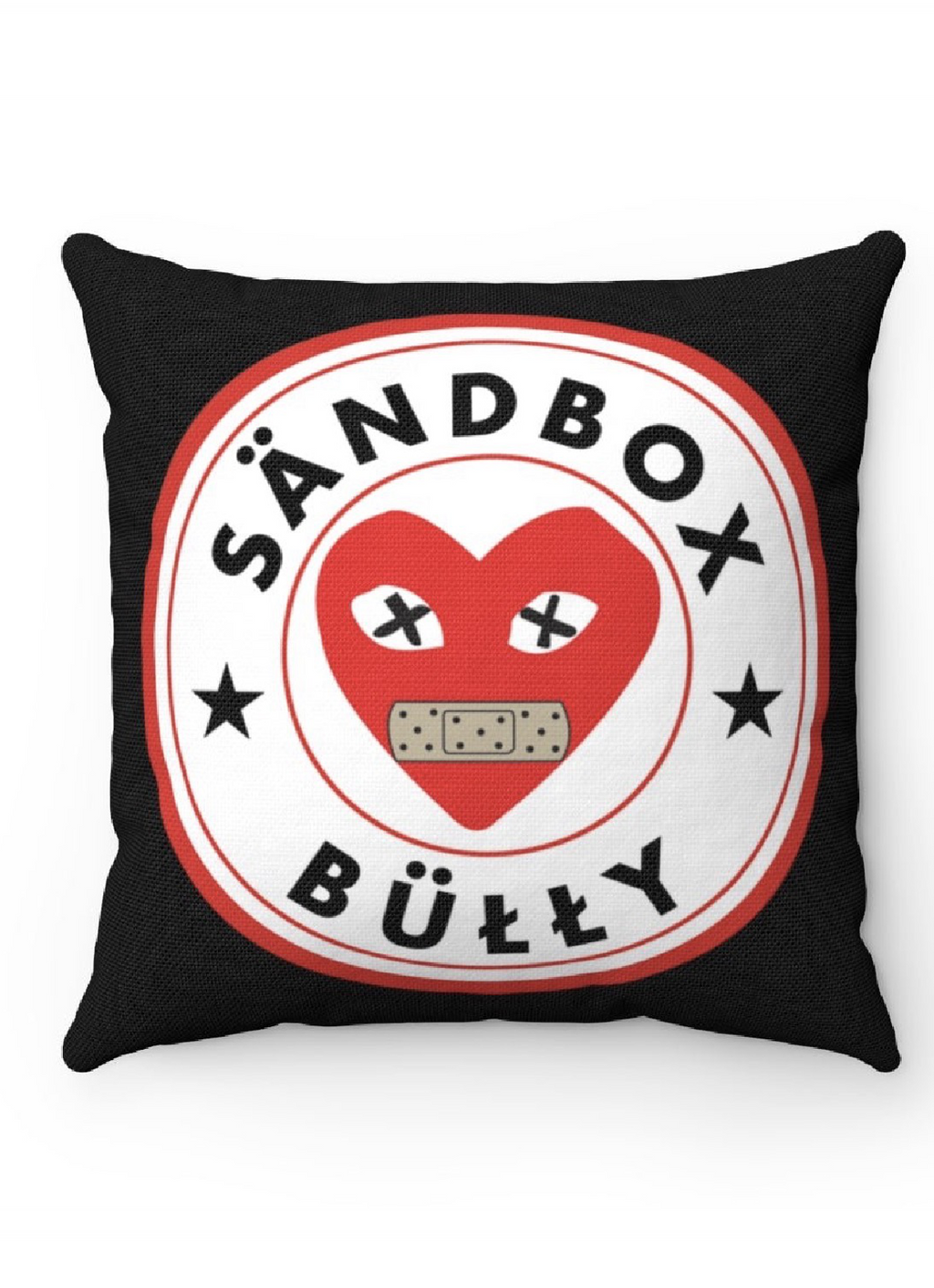 “SÄNDBOX BÜLLY – Heart Patch” Cushion (Black)