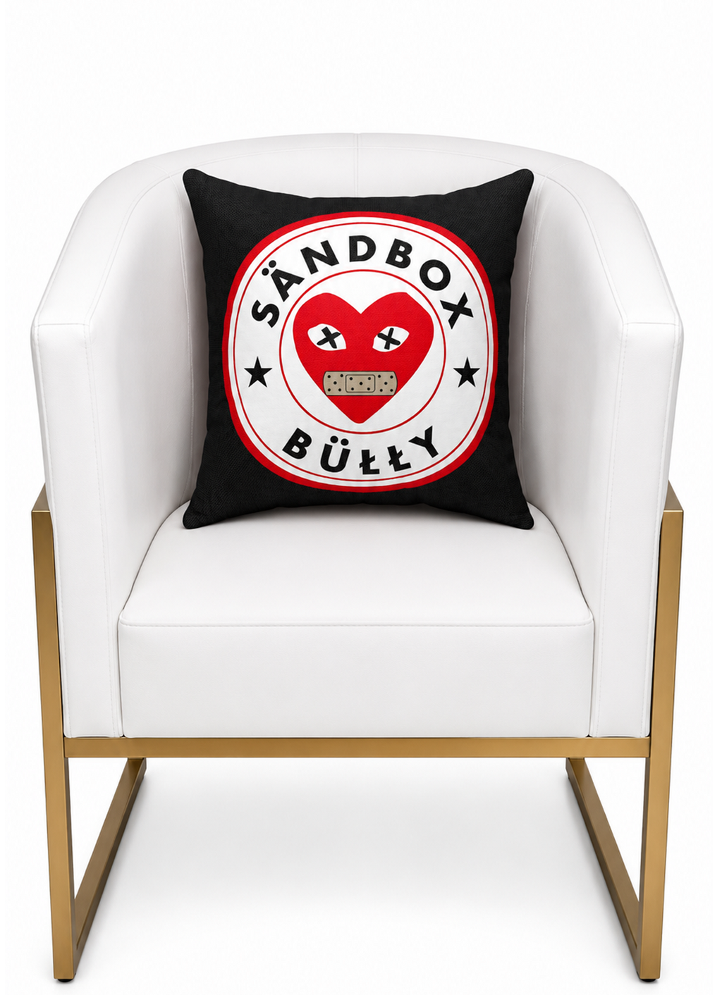 “SÄNDBOX BÜLLY – Heart Patch” Cushion (Black)