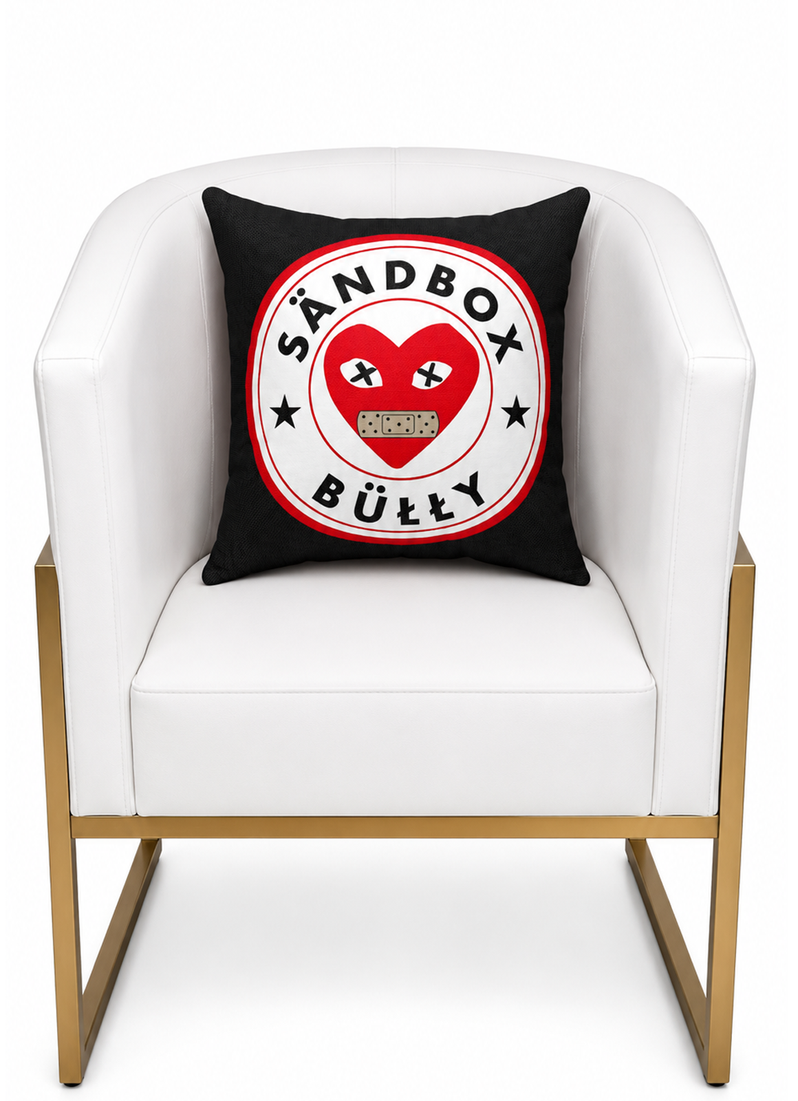 “SÄNDBOX BÜLLY – Heart Patch” Cushion (Black)