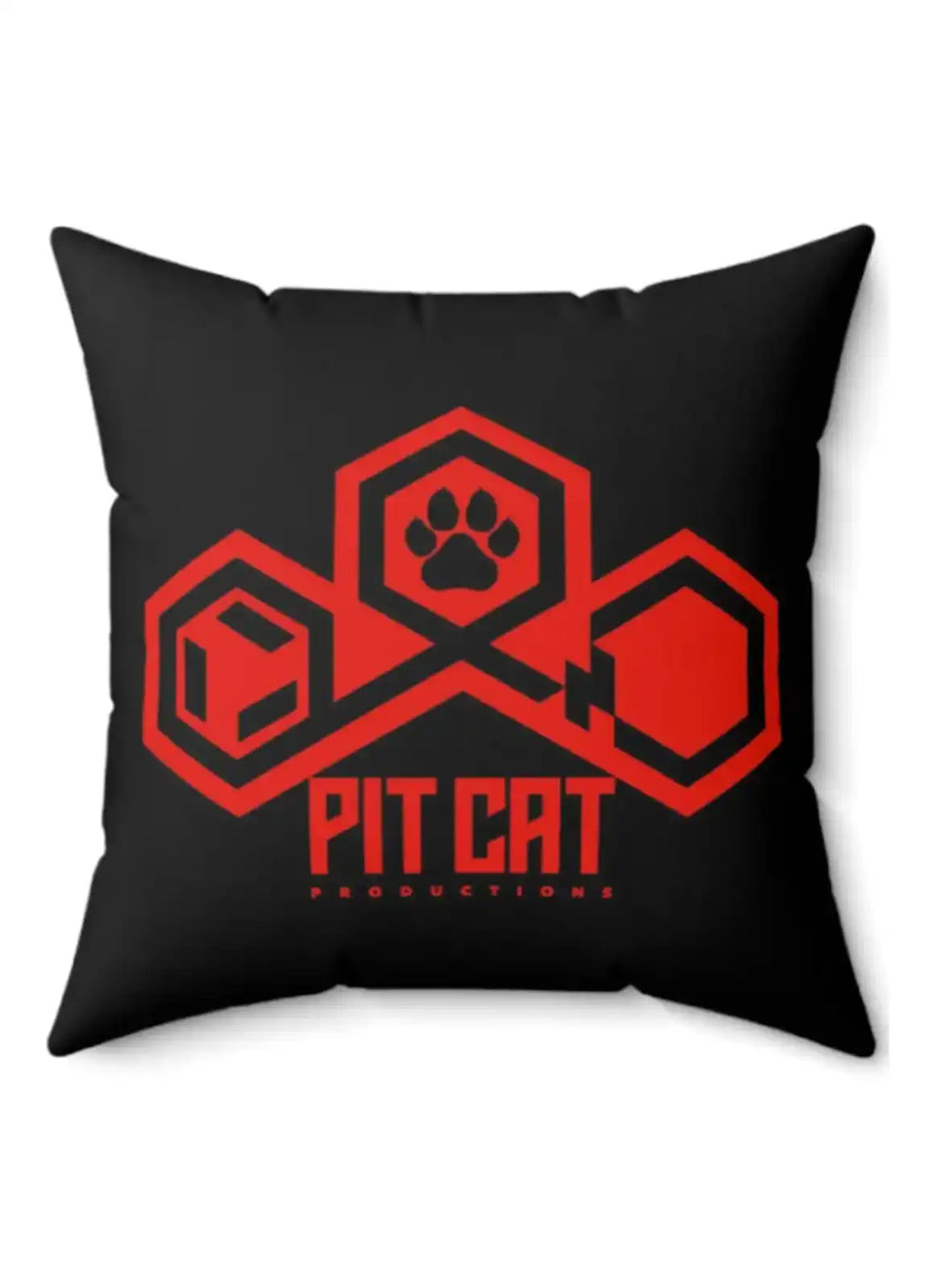 Pit Cat Graphic Cushion – Black