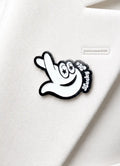 “Lucky Me” – Hand Icon Lapel Pin (White)