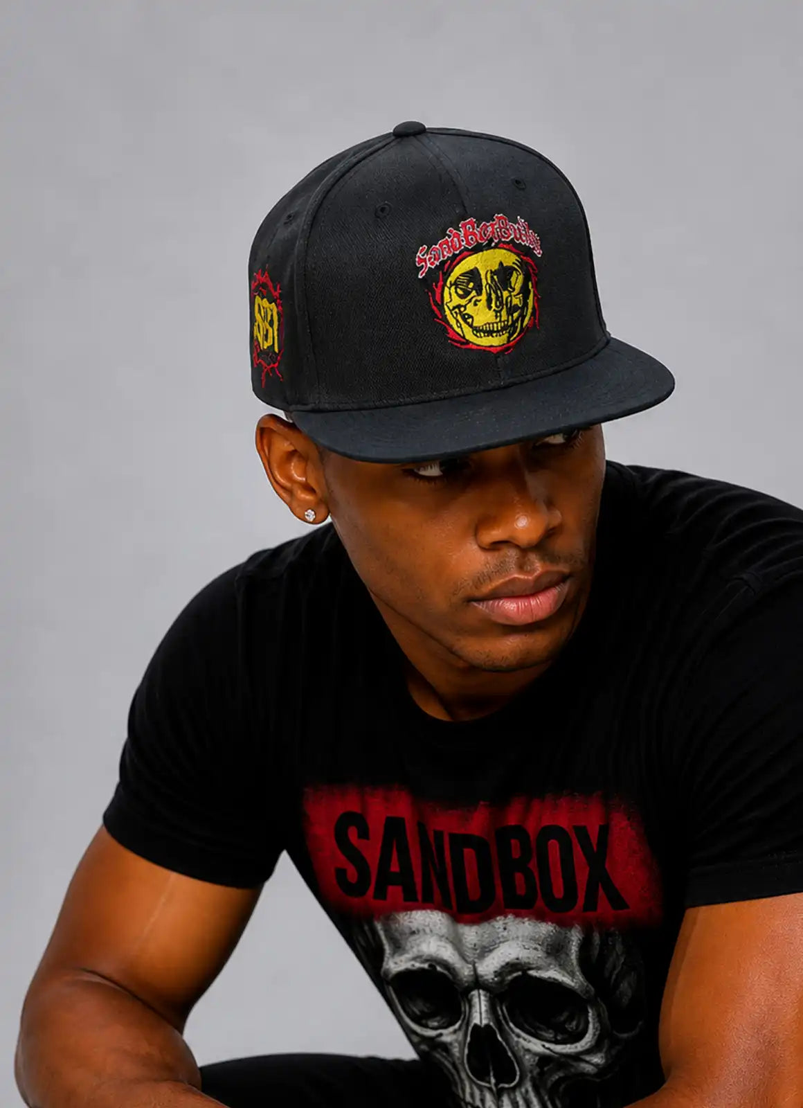 Skully Flame – Black Snapback