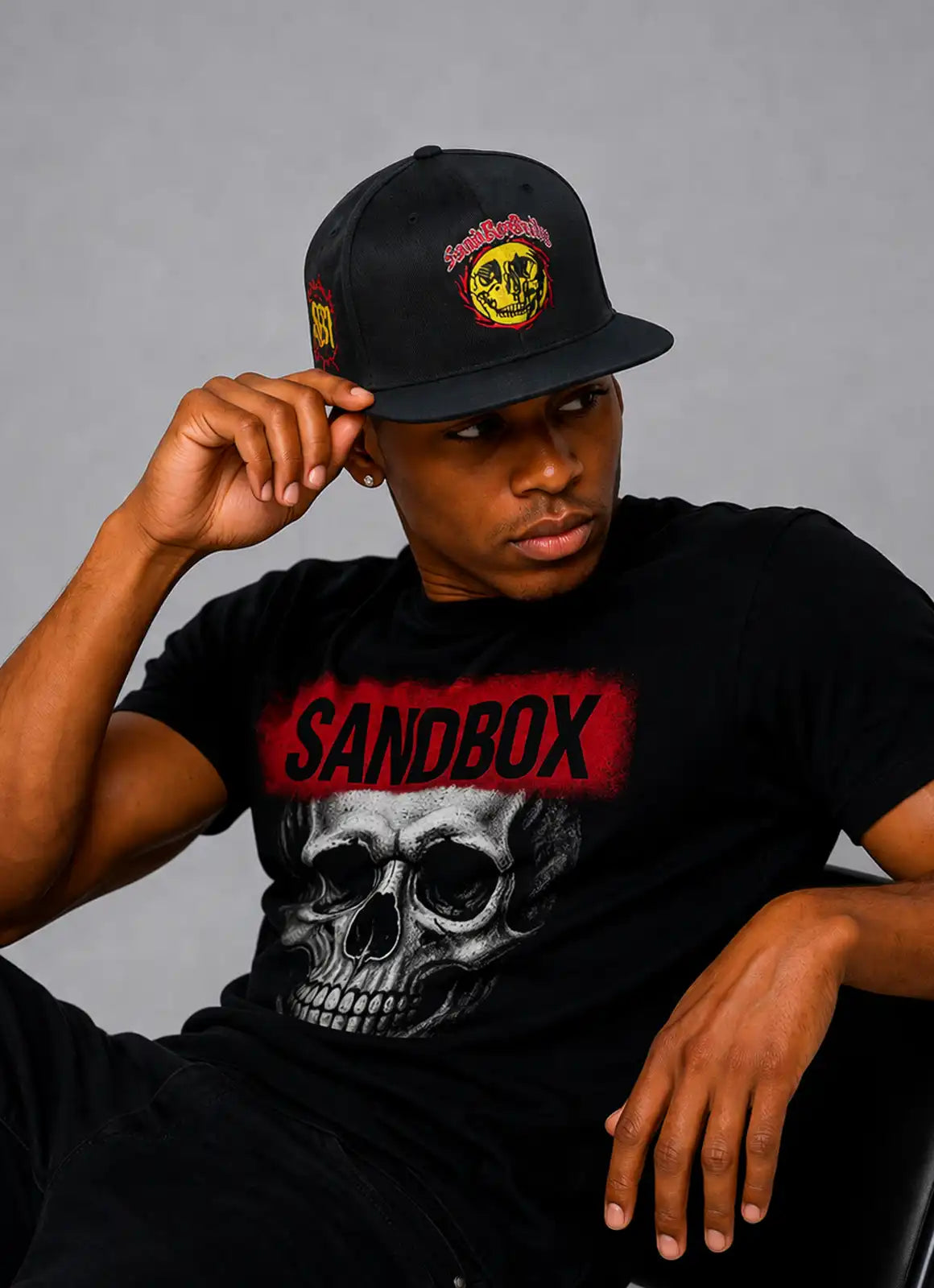 Skully Flame – Black Snapback