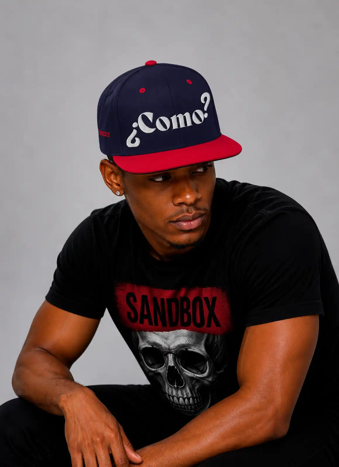 ¿Como? – Navy/Red Snapback